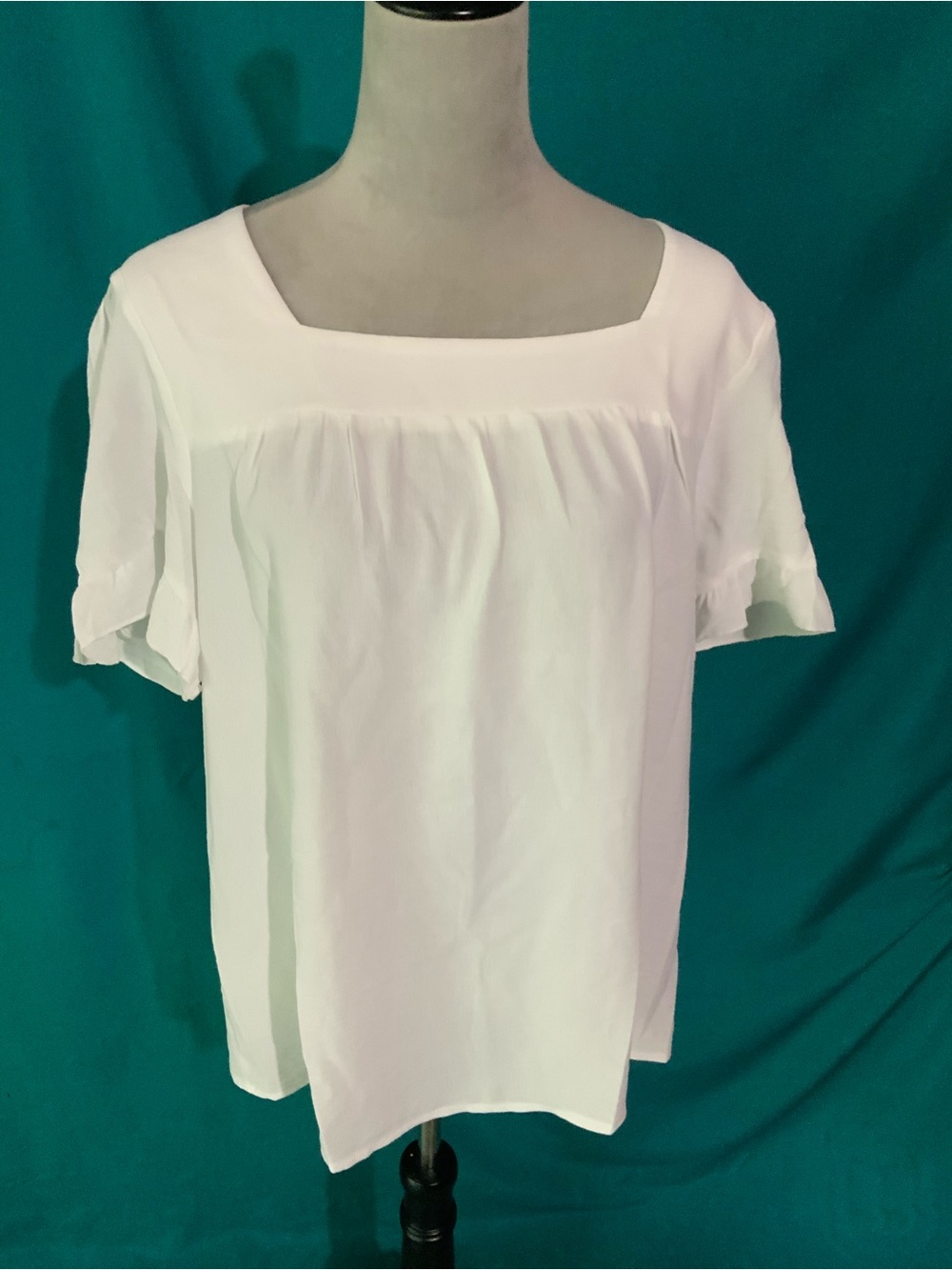 Aumora, WOMENS’ SQUARE-NECK PEASANT BLOUSE FEATURING SHORT  RUFFLE SLEEVES